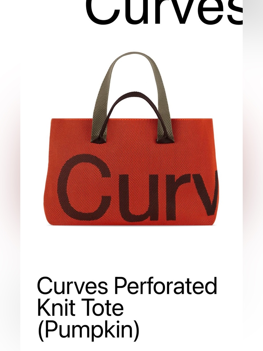 Pumpkin Curves by Sean Brown Perforated Knit Tote Bag